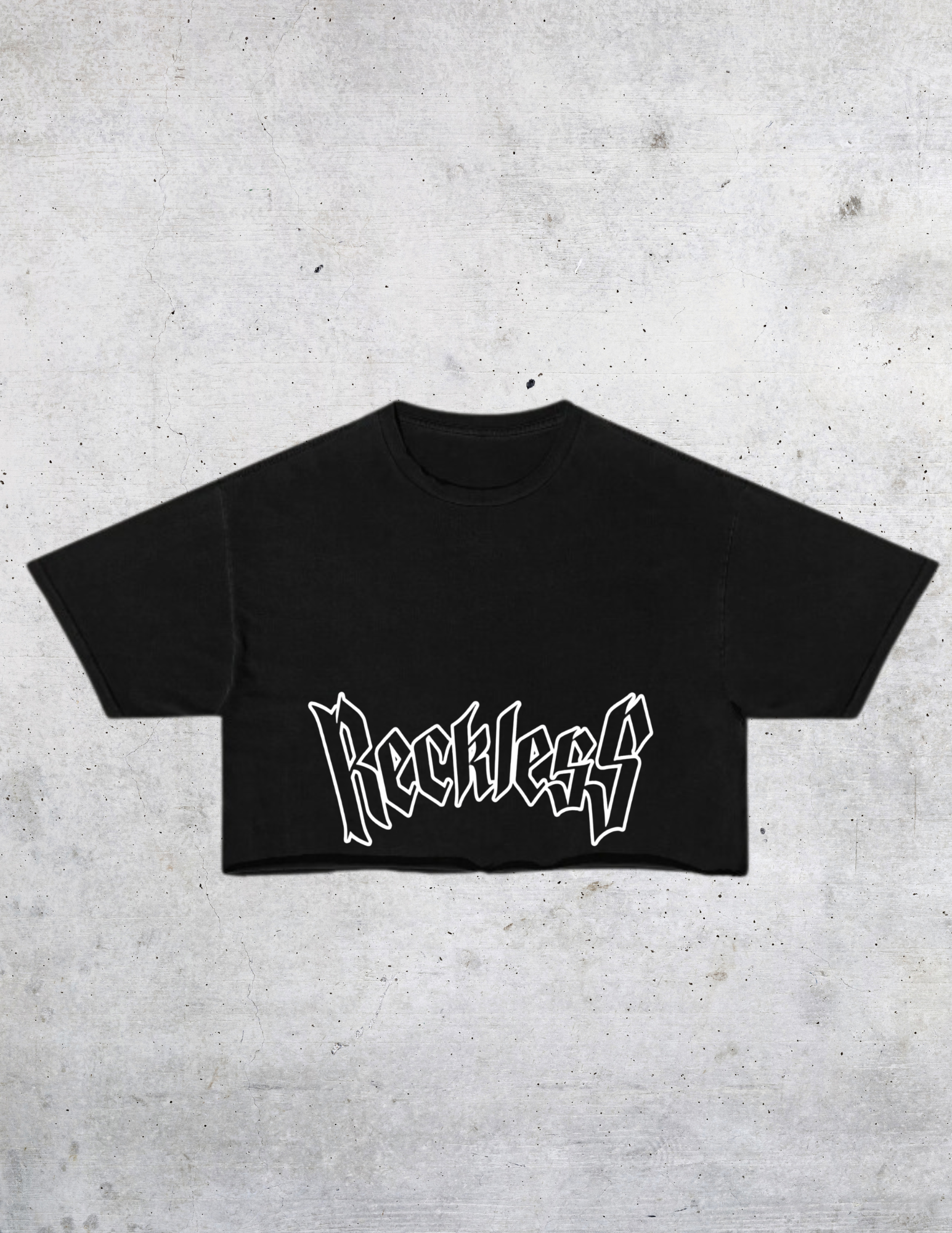 Reckless Cropped Tee - Black