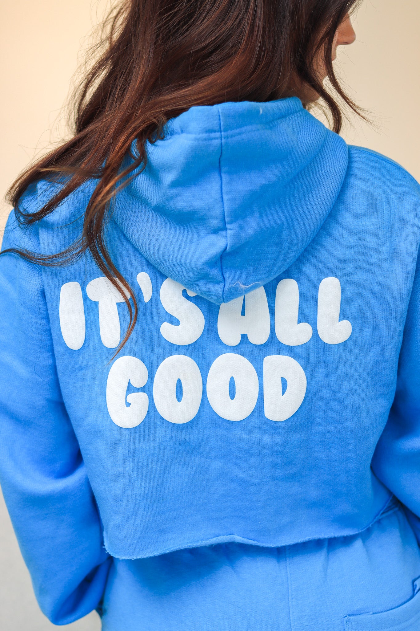 All Good Cropped Hoodie - Blue